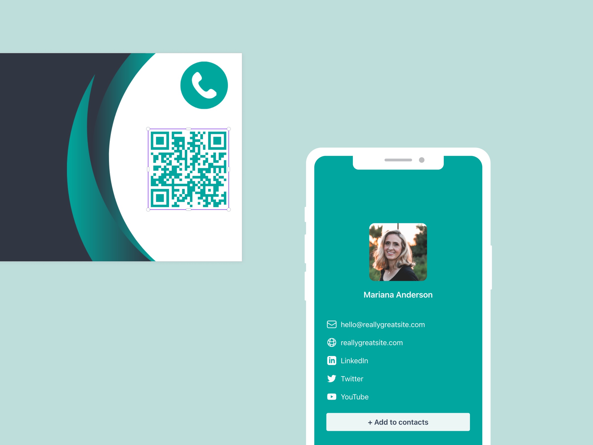 Business card QR code