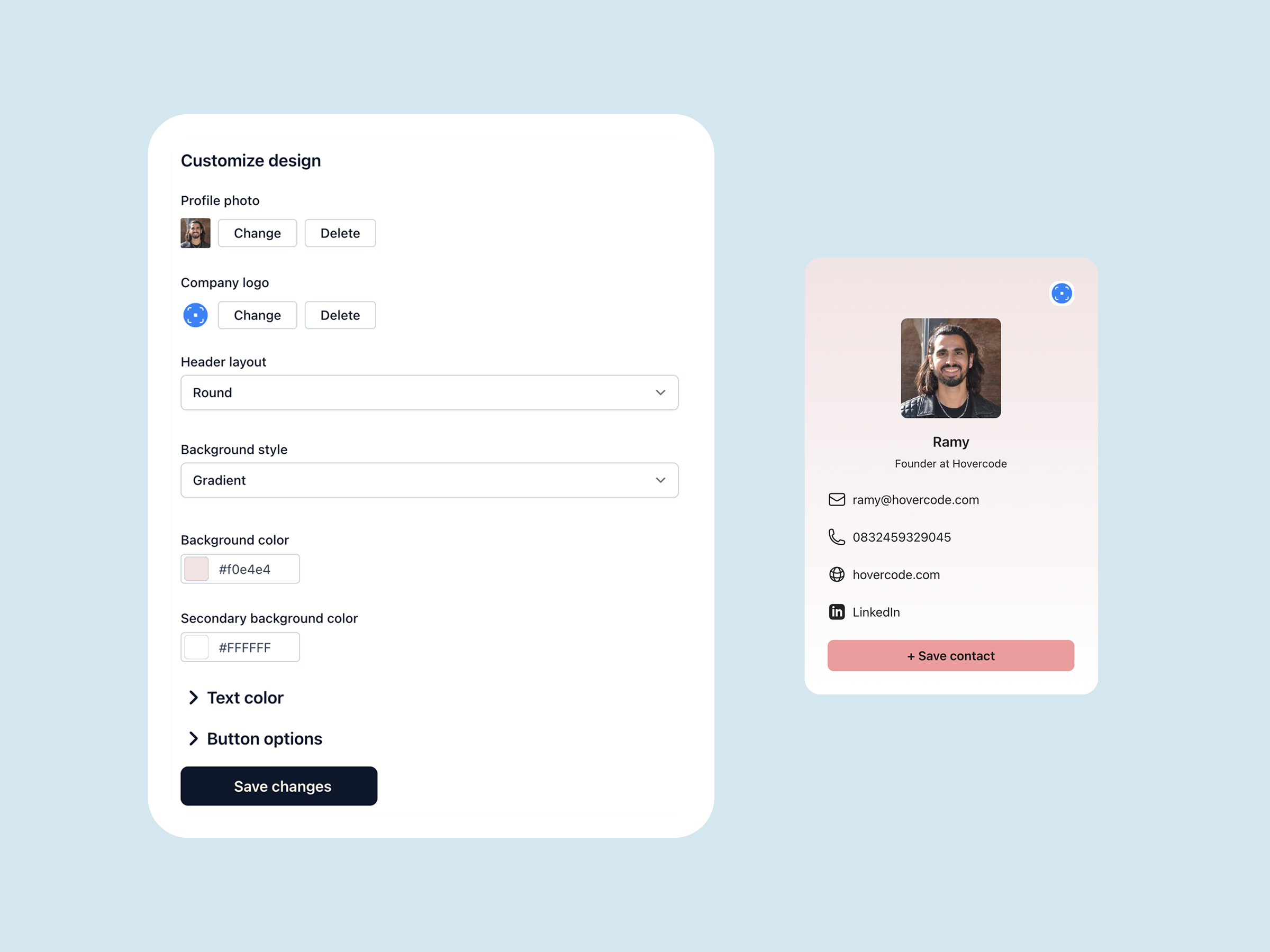 Custom Digital business card